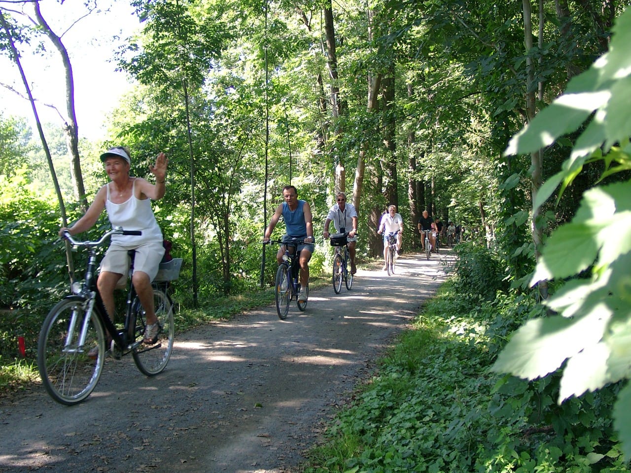 Radlergruppe unterwegs im Spreewald